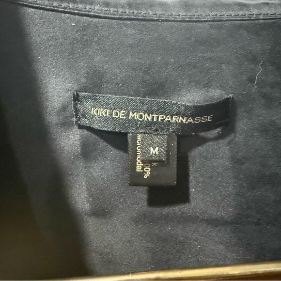 $428 Kiki de Montparnasse Chameuse Charcoal Silk Bodysuit Women's Size M – Wrap - Picture 5 of 10